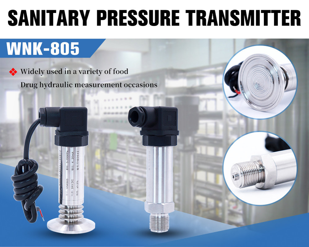 WNK Diffusion Silicon Pressure Transmitter 4-20mA Output Digital Display RS485 for Water Oil Air Hydraulic Pressure Measurement
